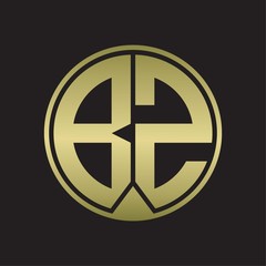 BZ Logo monogram circle with piece ribbon style on gold colors
