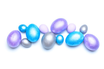 Beautiful Easter eggs on white background
