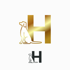 initial letter with dog