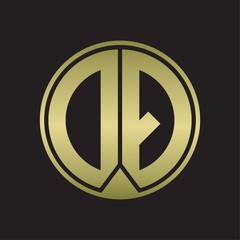 DQ Logo monogram circle with piece ribbon style on gold colors