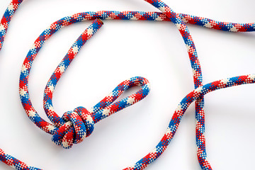 loop on a twisted rope on a white surface