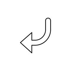 left turn arrow icon. Simple outline vector of Arrow set icons for UI and UX, website or mobile application