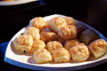 Danish bread at hotel buffet 