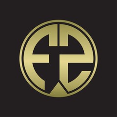 Obraz premium FZ Logo monogram circle with piece ribbon style on gold colors