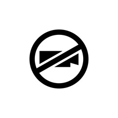 no video camera icon. Simple glyphvector of ban set for UI and UX, website or mobile application