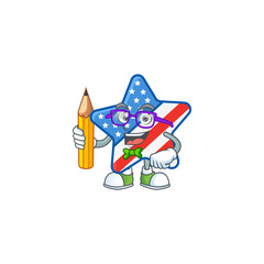 A mascot icon of Student USA star character holding pencil