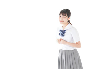 制服姿の女子学生ポートレート