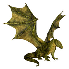 Fototapeta premium 3D Rendering Fairy Tale Dragon on White