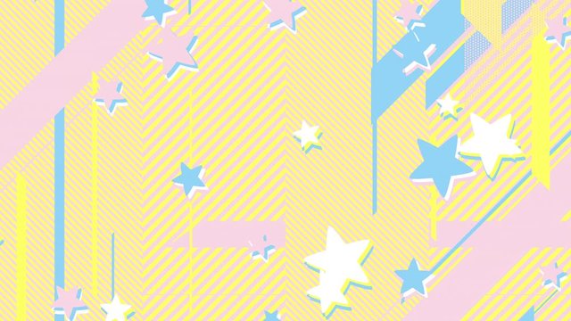 ３パターンのポップな星のスパークとデジタルポップなパターン　ループ（2秒に1回スパーク）