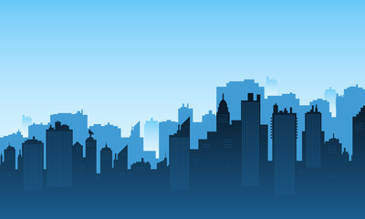 City silhouette background in the morning atmosphere