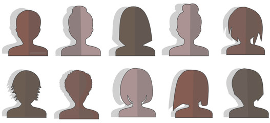 Silhouettes de visages féminins