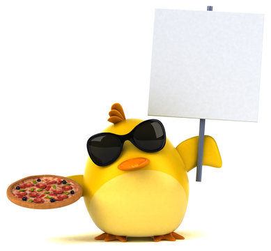 recommend clip art: Yellow bird - 3D Illustration