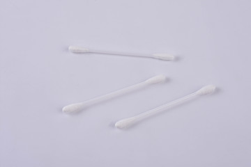 Cotton sticks isolated on the white background