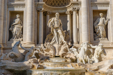 Fototapeta na wymiar Trevi Fountain, one of the most famous fountains in the world, in Rome, Italy