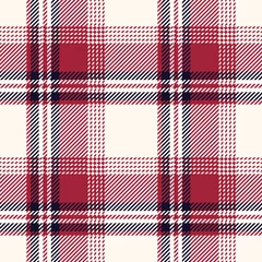 Wallpaper murals Tartan Plaid pattern background. Seamless striped check plaid graphic in dark blue, red, and off white for flannel shirt, blanket, throw, upholstery, or other modern fabric design.