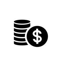stacks of coins icon. Raster illustration