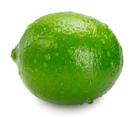 Fresh lime on white background