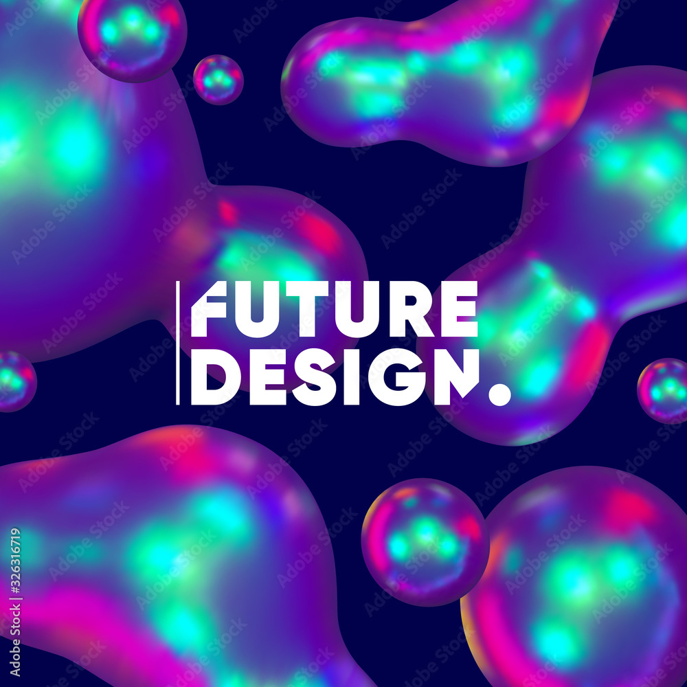 Poster 3d background with gradient geometric shapes. eps10 vector.
