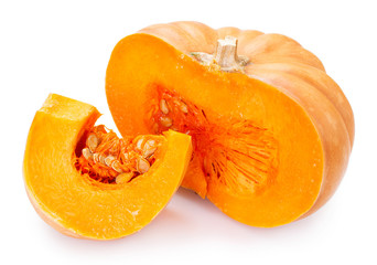 Fresh pumpkin on white background