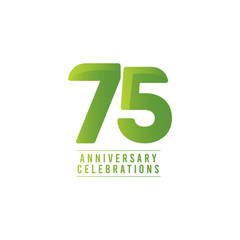 75 Years Anniversary Celebration Number Text Vector Template Design Illustration