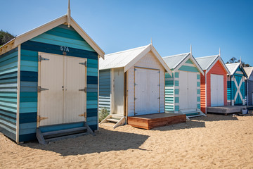 Fototapeta na wymiar Brighton Beach Huts in Melbourne Victoria 