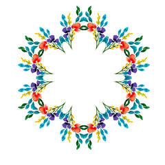 Seth illustration of eggs in a nest, spring twigs and flowers