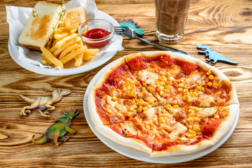 children's menu in the cafe is served on the table