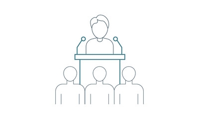 Conference icon for business meetings and networking