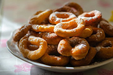 Homemade yeast donuts.