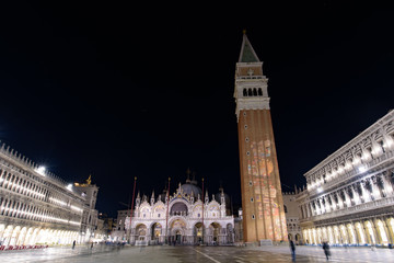 Naklejka premium Night view of St Mark's Square (Piazza San Marco), Venice, Italy