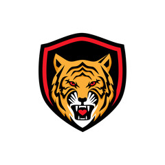 tiger animal mascot head vector illustration logo