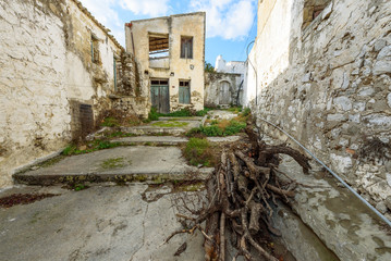 Background of abandoned streets of rural towns