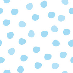 Seamless pattern and blue circles. Vector illustration in a cute, childish style.