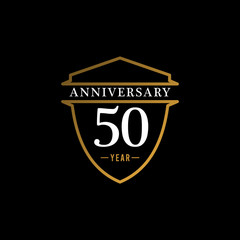 50 Years Anniversary Celebration Number Text Vector Template Design Illustration