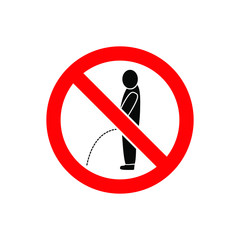 No peeing sign isolated on white background. Vector illustration