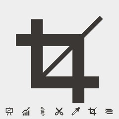 crop tool icon vector illustration and symbol for website and graphic design