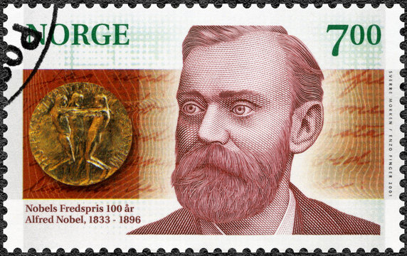 NORWAY - 2001: shows Alfred Bernhard Nobel (1833-1896), 2001