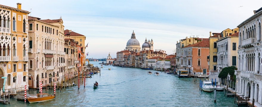 Grand Canal with Santa Maria della Salute at background, Venice, Italy