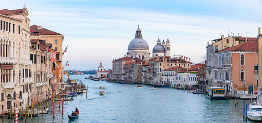 Fototapeta na wymiar Grand Canal with Santa Maria della Salute at background, Venice, Italy