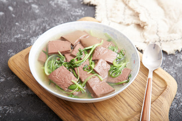 Pig blood soup