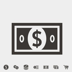 dollar note icon vector illustration and symbol for website and graphic design