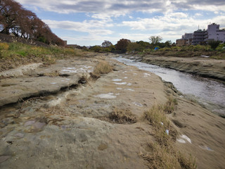 Fossil rocks on both sides and the bottom of the river. A miracle land where fossils from 1.7 to 2 million years ago are exposed on a large scale.