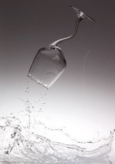 splashes of water in a glass