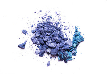 Blue and purple eye shadow powder texture