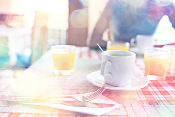 summer breakfast concept light food / bright photo, healthy food, morning, vigor, sport