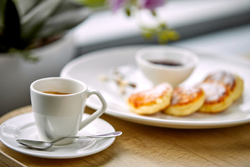 tasty breakfast in the cafe