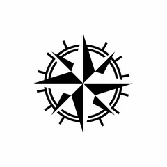 Obraz premium Navigation / Compass illustration with mono line style logo design