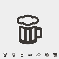 beer glass cup icon vector illustration and symbol for website and graphic design