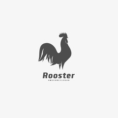 Fototapeta na wymiar Vector Logo Illustration Rooster Elegant Silhouette Style