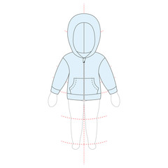 Vector illustration of Girls and boys jumper. Front views. 0-2 years old